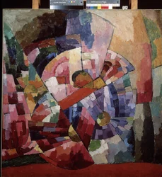 Asters. Nature morte cubiste. Peinture de Aristarkh Vasilyevich Lentulov (1882-1943)