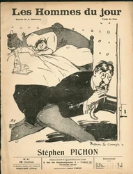 Couverture de "Les Hommes du jour", vers 1905 - Illustration par Aristide Delannoy (1874-1911) : Chambre - Marianne, Pichon Stephen (1857-1933)