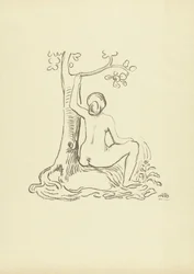 Femme nue assise près d