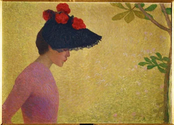 Femme de profil (peinture sur toile)