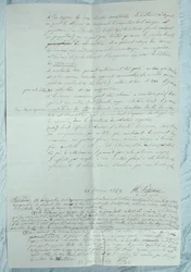 Lettre décrivant les expériences de Fizeau pour déterminer la vitesse de la lumière