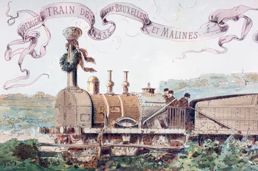 Célébration du premier train de Bruxelles à Malines en 1835, 1886