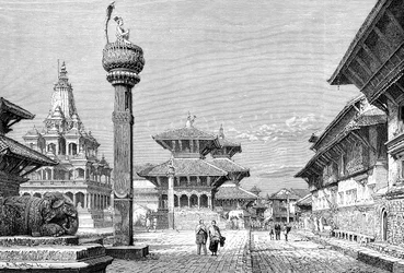 Temples à Patan, Népal, 1895
