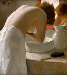 Femme se lavant
