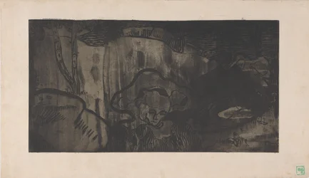Décoration de Bretagne - Bretonnes au bord de la mer vers 1894