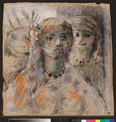 Las indias, vers 1947 (fusain et pastel sur carton)