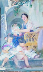 Famille sous les arches