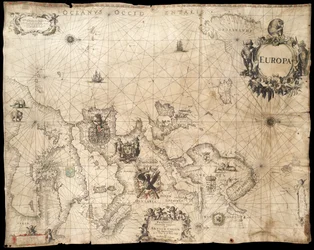 Europe ; Pascaarte de Arnold Colom (1660)
