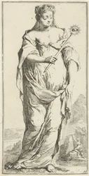 Personnification de la modestie