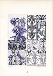 Ornement en bleuet Études dans les tons bleus (litho)