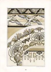 Ornements décoratifs Art Nouveau avec motifs d