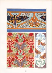 Motifs de papillons décoratifs avec le papillon de nuit (litho)