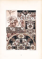 Motifs et ornements monochromes en forme d