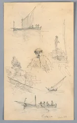 Croquis dans le port de Catane