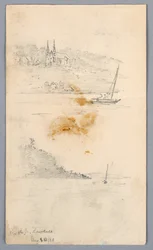 Deux Croquis de Voiliers à Saint-Laurent