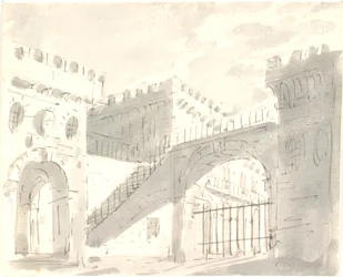 Cour de palais avec portes