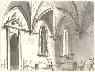 Salle avec des voûtes gothiques