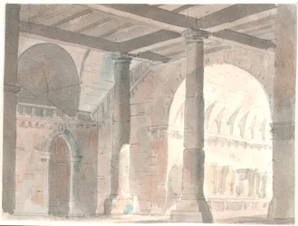 Chambre avec voûtes et colonnes
