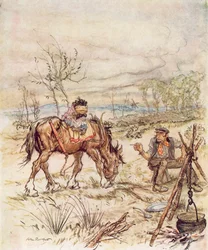 Illustration pour Le vent dans les saules de Kenneth Grahame (lithographie couleur)