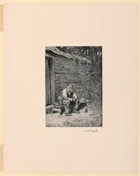 Oncle Remus à la porte de sa cabane