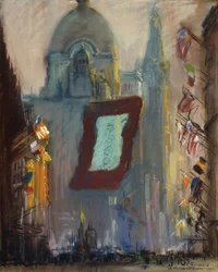 New York avec des drapeaux