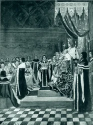 Henri VI ouvrant le parlement avec sa mère