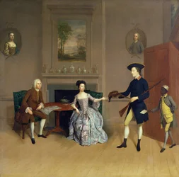John Orde, avec sa femme Anne, et son fils aîné, William, de Morpeth, Northumberland, vers 1754-56
