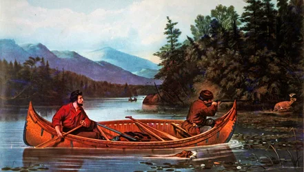 Scènes de chasse américaines : Une bonne chance, publié par Currier & Ives