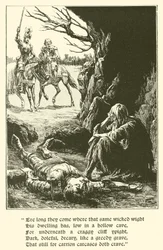 Le chevalier de la Croix Rouge, dans la caverne du désespoir