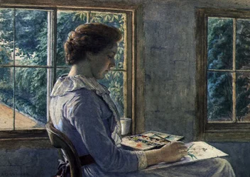 Femme peignant