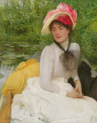 Jeune fille dans une barque