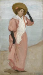 Une dame au bord de la mer, (Une rafale de vent), c.1895