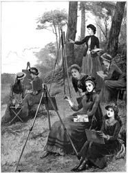 Un club de dessin pour dames, 1885