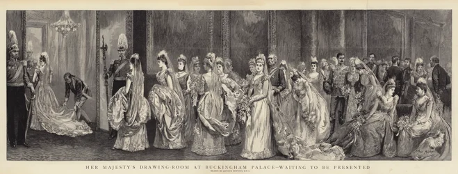 Le salon de dessin de Sa Majesté au palais de Buckingham, en attente d