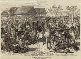 La guerre Ashantee, marché général, Cape Coast Castle