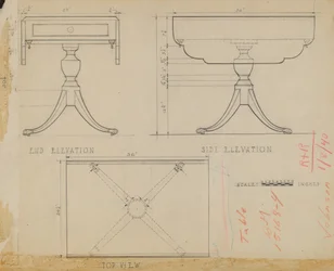 Table à pied avec abattant