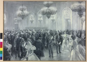 Réception à la cour lors de la visite de l