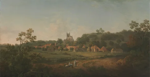 Vue lointaine du village et de l