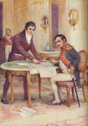 Fulton explique son sous-marin à Napoléon, vers 1925