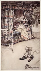 Une leçon de rideau vaut tous les sermons du monde pour enseigner les vertus de la patience et de la longanimité, de Rip Van Winkle par Washington Irving, pub. 1910