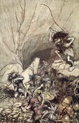 « Alberich fait entrer une troupe de Nibelungen avec des trésors d