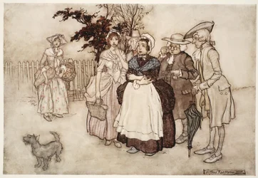 "Tous restèrent stupéfaits.", de Rip Van Winkle par Washington Irving, pub. 1910
