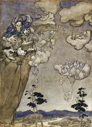 Illustration de Rip van Winkle : "Ils étaient gouvernés par un vieil esprit squaw", 1904