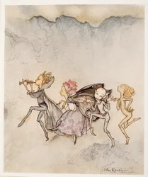 Each one, tripping on his toe, will be here with mop and mow, illustration de La Tempête de William Shakespeare, pub. 1926