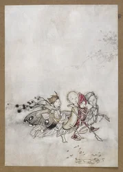 Entrez Peaceblossom, Cobweb, Moth et Mustardseed. Une scène de 