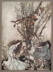 Les fées ne disent jamais Nous nous sentons heureux, elles disent Nous nous sentons dansantes, de Peter Pan dans les jardins de Kensington par J M Barrie, pub. 1906