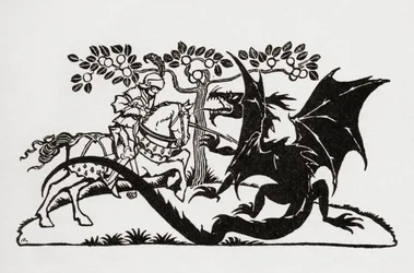 George et le Dragon. Du livre Contes de fées anglais racontés par F.A. Steel avec des illustrations d