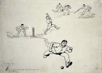 Il coupait, il dessinait, il accrochait, illustration de 