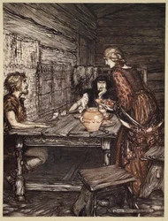Hunding découvre la ressemblance entre Siegmund et Sieglunde, illustration de 