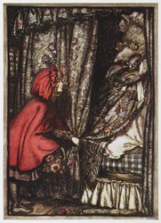 Le Petit Chaperon rouge et le loup déguisé en grand-mère